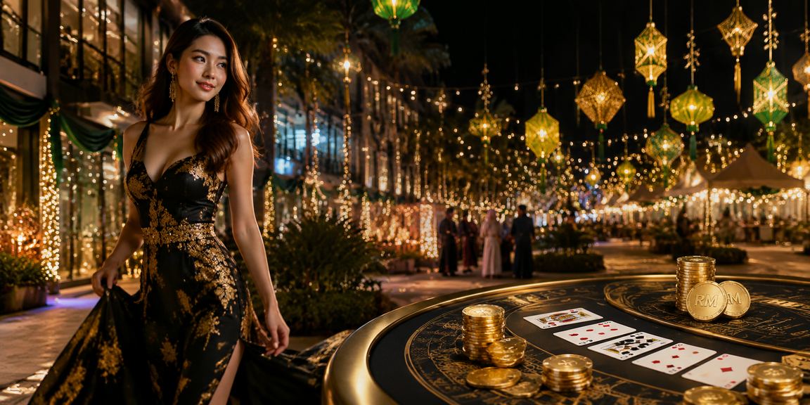 Meja Baccarat meriah sempena Hari Raya di Johor Bahru